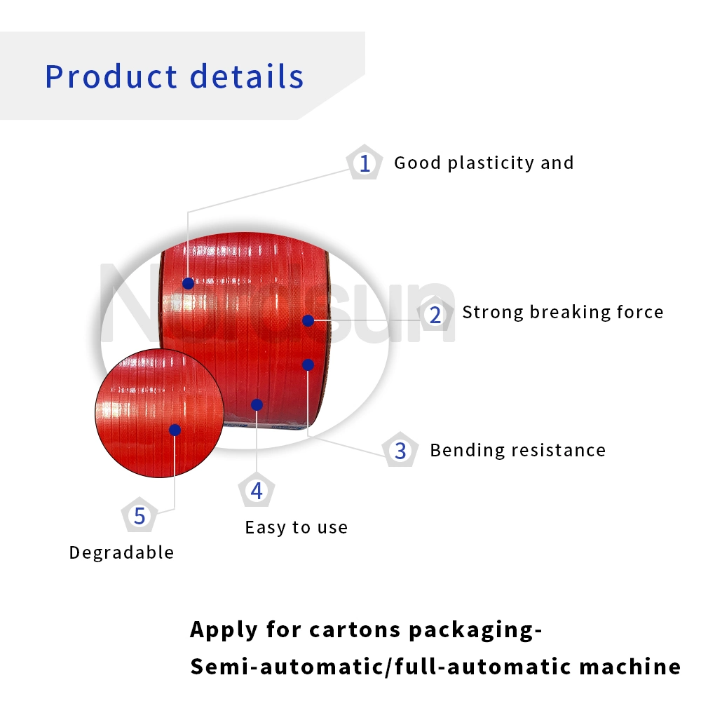 From Chinese Factory Plastic White Polypropylene Strapping with Paper Core in Roll