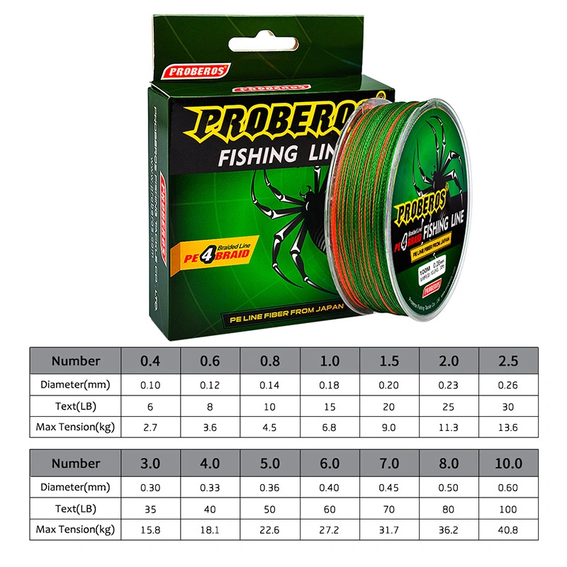 Multi Color PE Braided Fishing Line 4/8/9/16 Strands 100/300/500/1000m