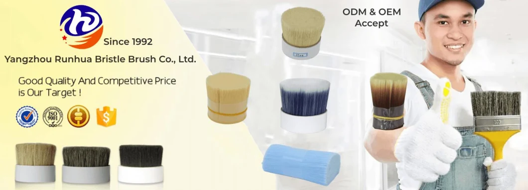 Plastic Natural White Bristle Imitation Solid Tapered Synthetic Pet Filaments for Paint Brush