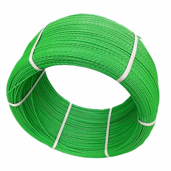 Fio de fio de poliéster verde puxador de cabo de fita de peixe