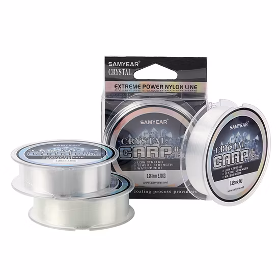 Linha de pesca de material de náilon e fluorocarbono